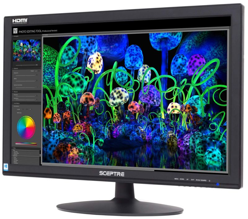 Sceptre 24" 75Hz Full HD 1080P LED Monitor HDMI VGA Build In Speakers, Brushed Black 2019 (E248W-19203RS)