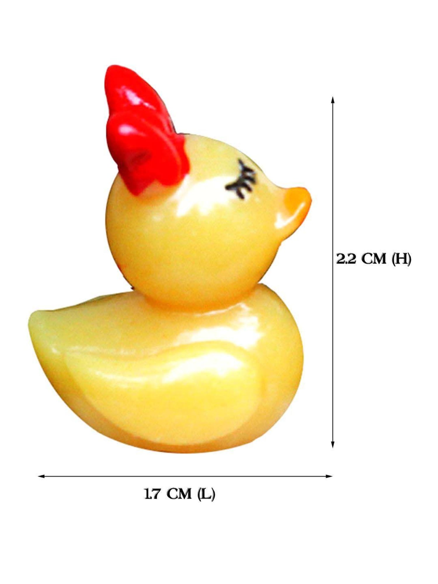 Tayhaa Yellow & Red Plastic Chick Duck With Bow Showpiece - Set of 12