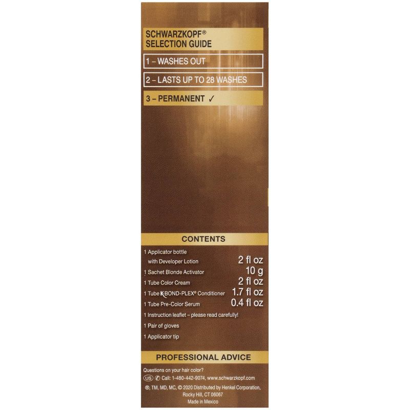 Schwarzkopf Keratin Color Honey Blonde Permanent Hair Color - 6.2oz