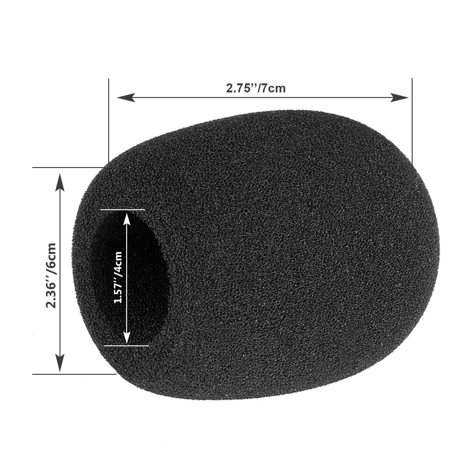 Neewer Ball Type Foam Windscreen Pop Filter for Condenser Microphone,2.36x1.57x2.75 in / 6x4x7cm, Black