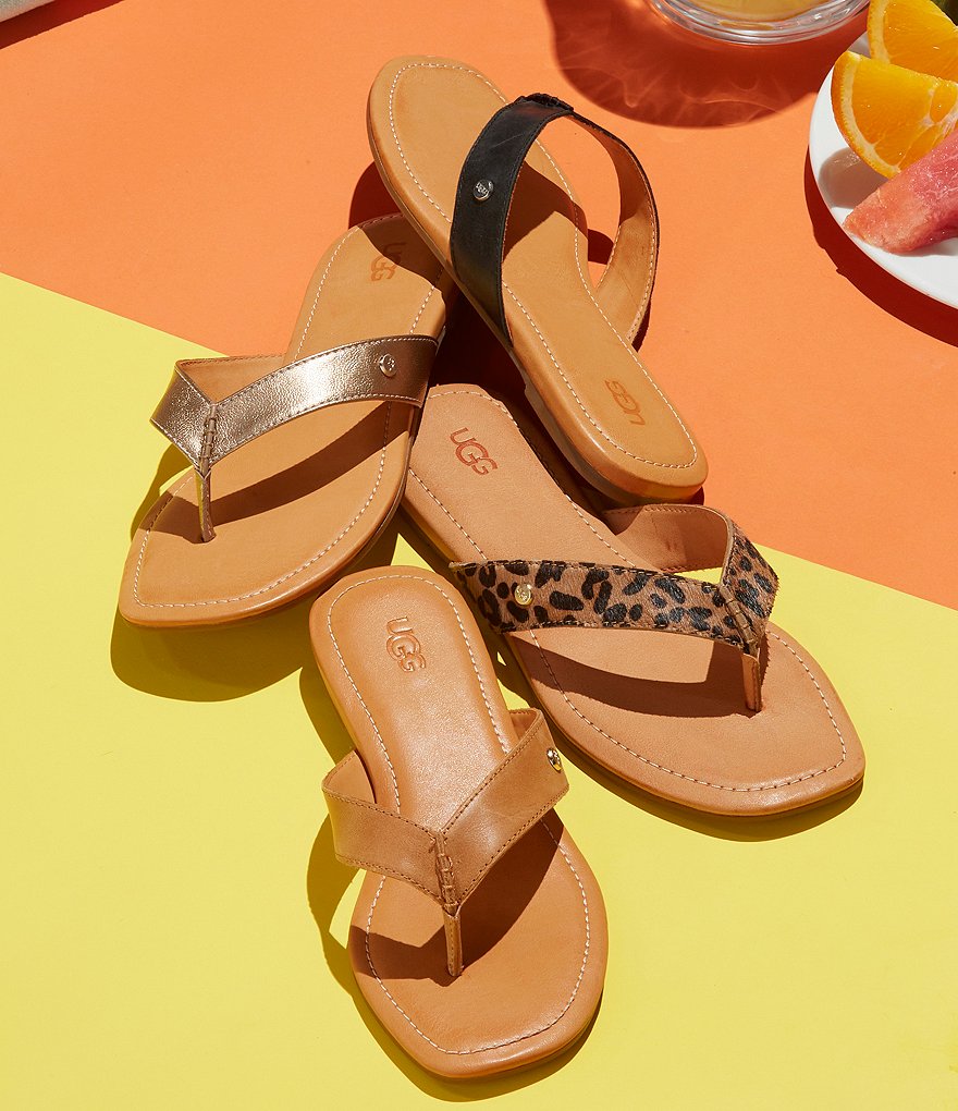 UGG&reg; Tuolumne Leather Flip Flops