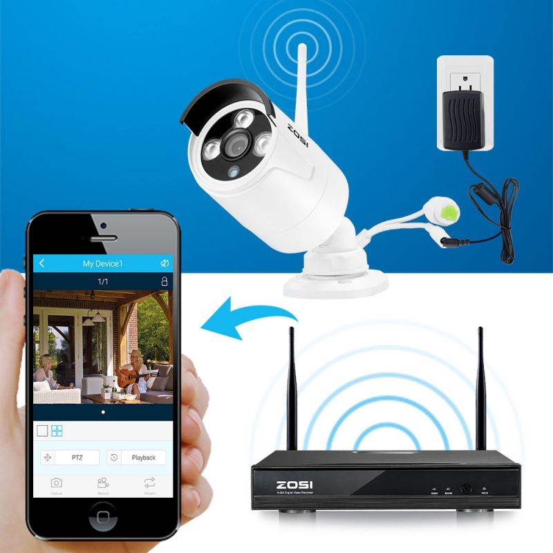 ZOSI 1080p 8CH NVR 8 960p HD IP Outdoor Wireless Security Camera System 1TB HDD