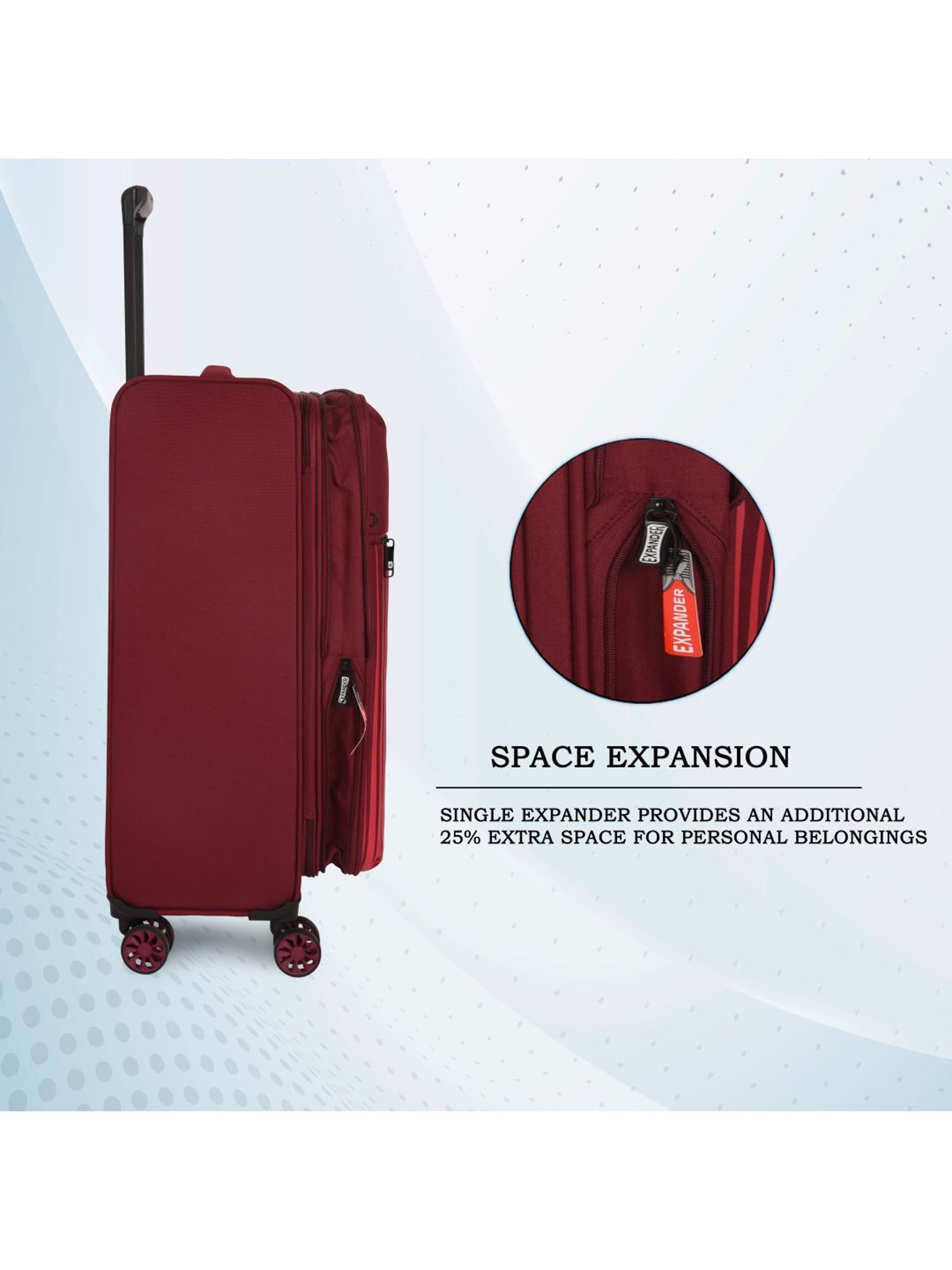 it luggage The Lite Red Medium -24 inches Expandable Soft Case Luggage Trolley with TSA Lock