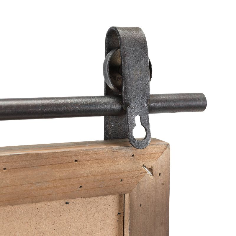 Wall Mount Barn Mirror with Wood Shelf and Iron Hardware - Danya B.