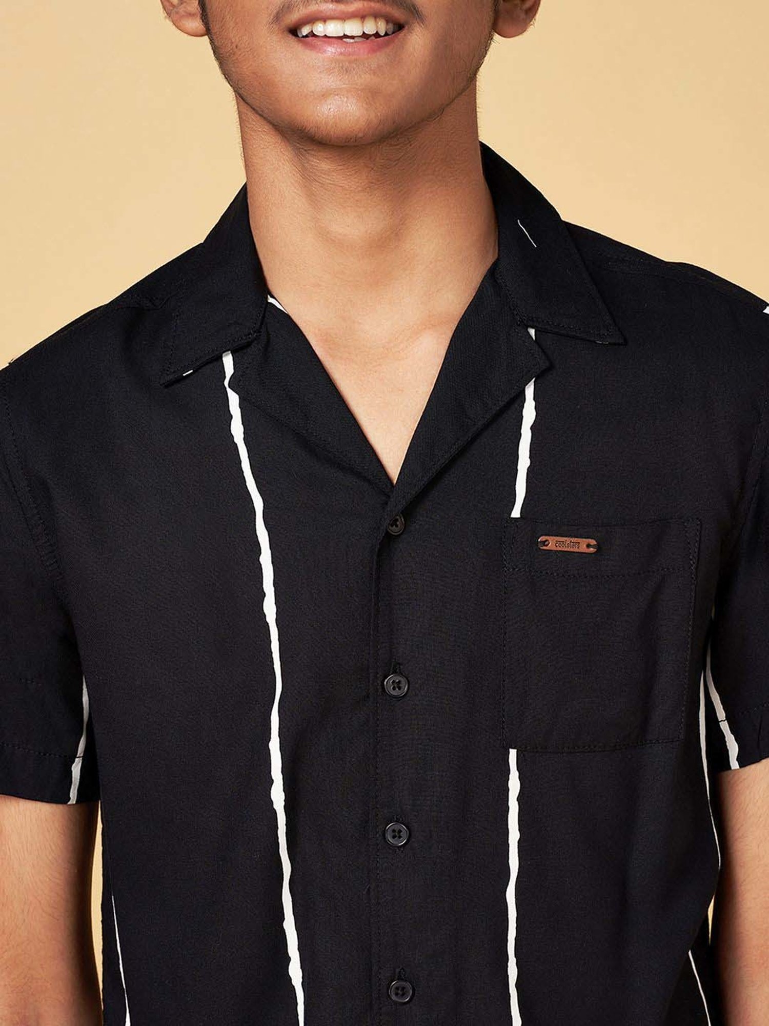 Coolsters by Pantaloons Kids Black Cotton Printed Shirt