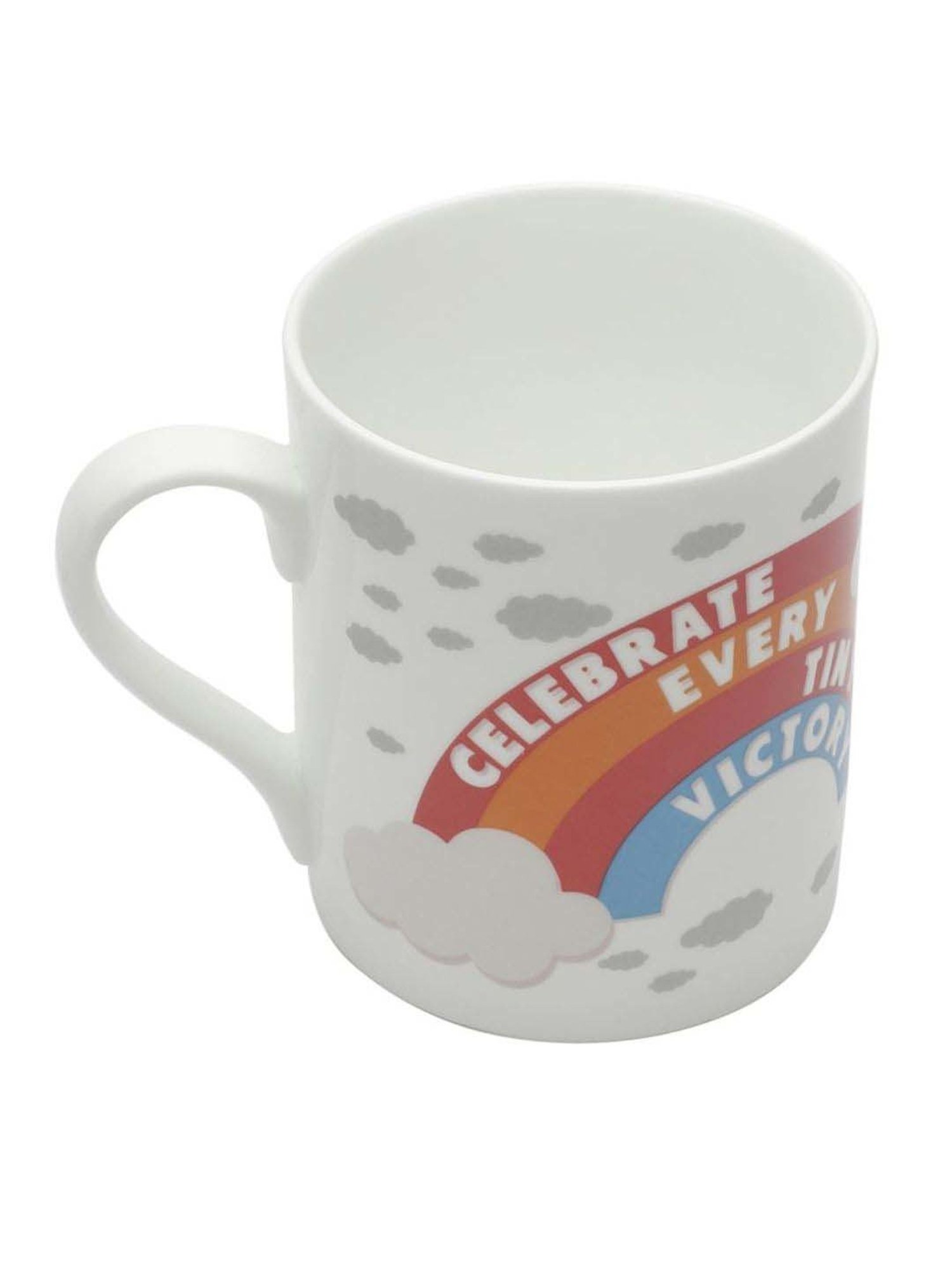 Clay Craft Multicolor Fine Ceramic Abstract Milk Mug 350 ml - 2 Pc