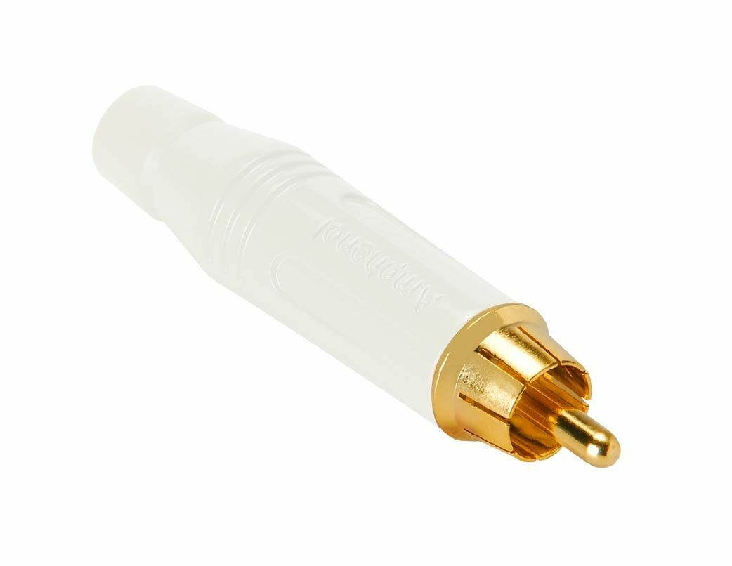 10 Bulk Amphenol Gold Unbalanced RCA Connectors ACPR-WHT | White | Pro Audio LA