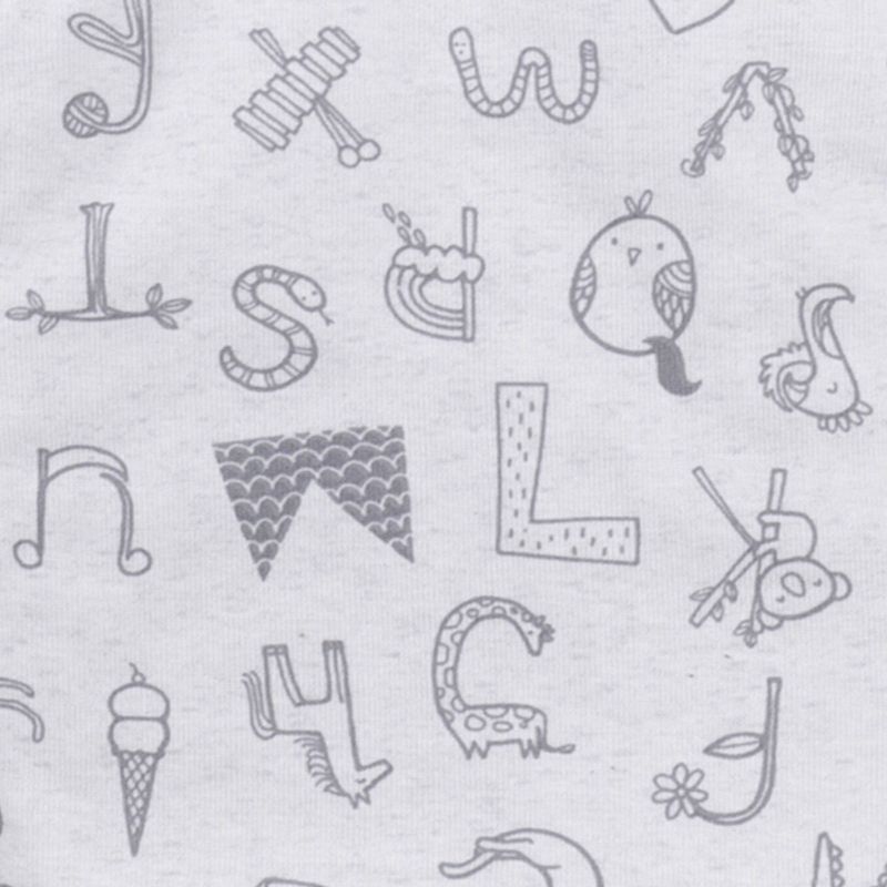 Lamaze Baby Organic 3pk Long Sleeve Alpha Print Bodysuit - Gray Newborn