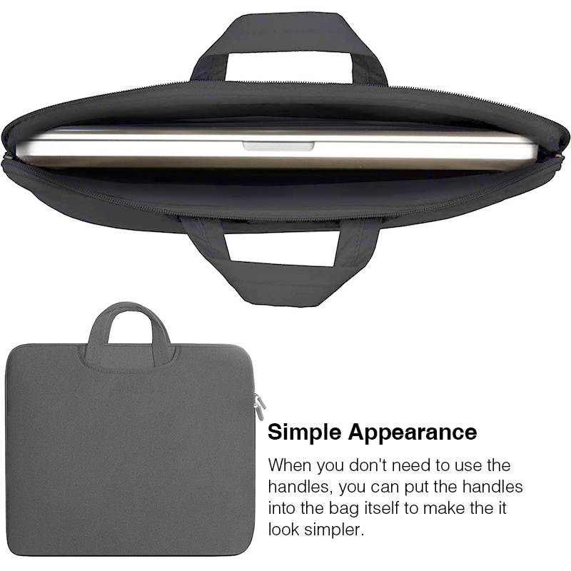 Laptop Sleeve Bag Handbag 14 Inch Carrying Case, 360&deg; Protective Computer Bag, Waterproof Shockproof Durable, Gray