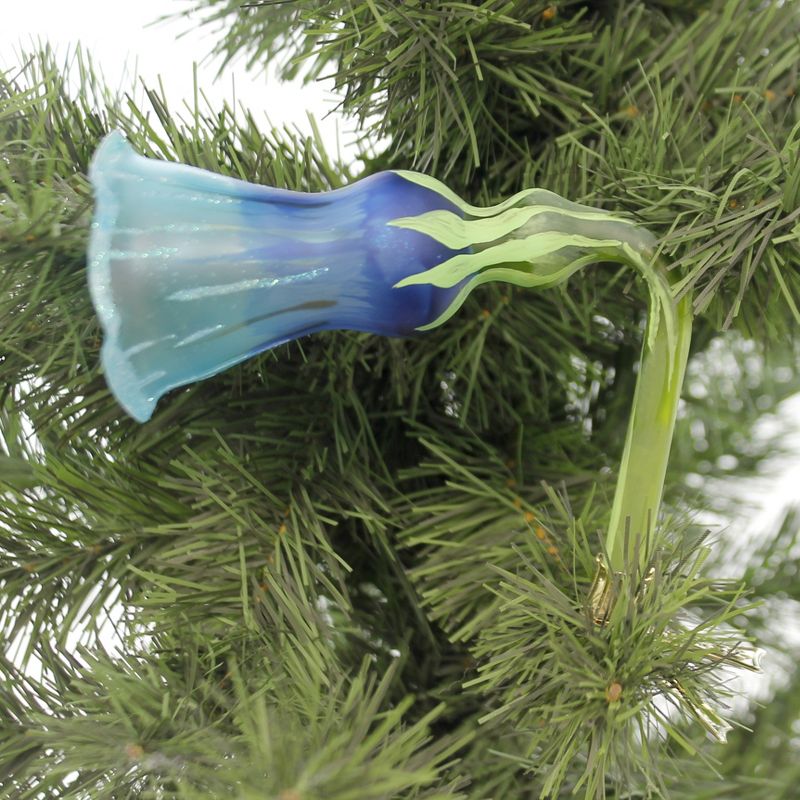Morawski 3.5" Blue Flower Spring Clip On  -  Tree Ornaments