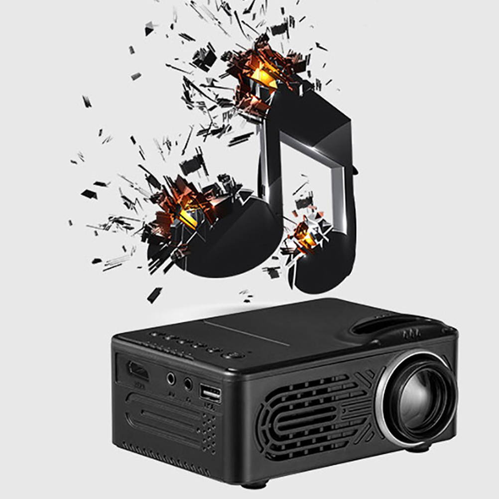 FRCOLOR Mini Portable LED Home Entertainment Projector 1080P Multifunctional Home Theater Projector-Black Suitable For Children&rsquo;s Gifts, Video TV Movies, Party games, Outdoor Entertainment