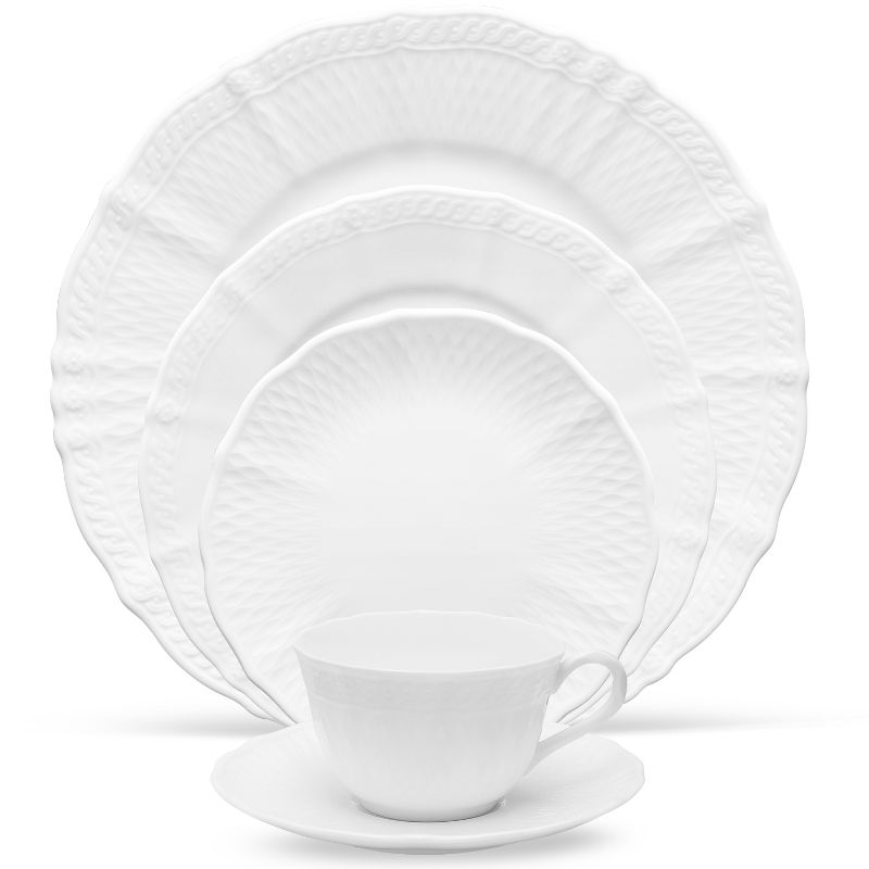 16pc Porcelain Marshall Dinnerware Set White - Elama