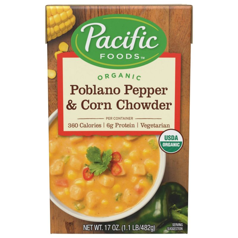 Pacific Organic Poblano Pepper Corn Chowder Soup - 17oz