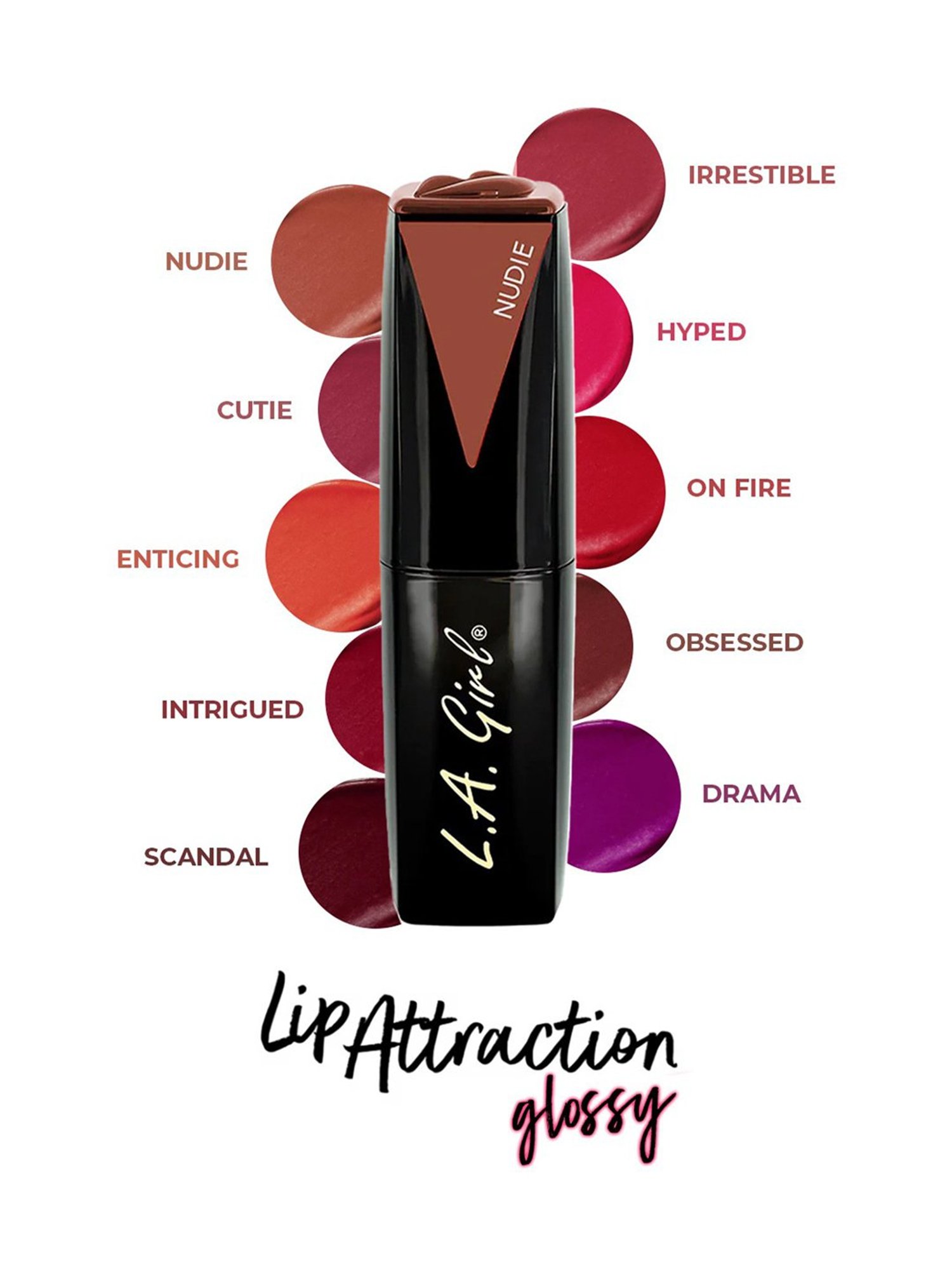 L.A. Girl Lip Attraction Lipstick Nudie - 3.2 gm