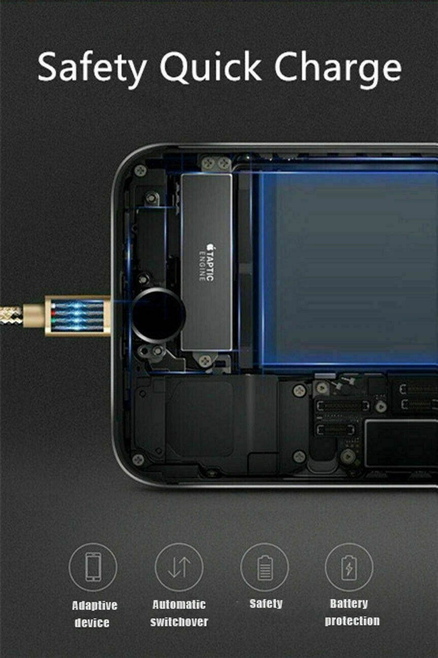 3-PACK Fast Charger Cables Cords For  iPhone/ Micro-USB/ Type-C 3FT/6.5FT