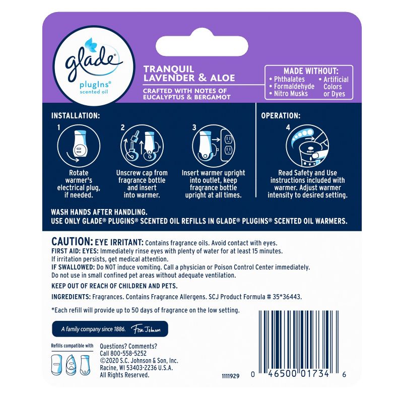 Glade Lavender Aloe PlugIns Refill - 2ct