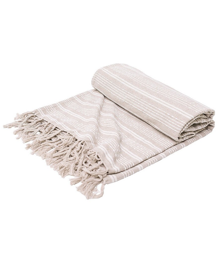 ELISABETH YORK Chenille Stripe Bed Throw