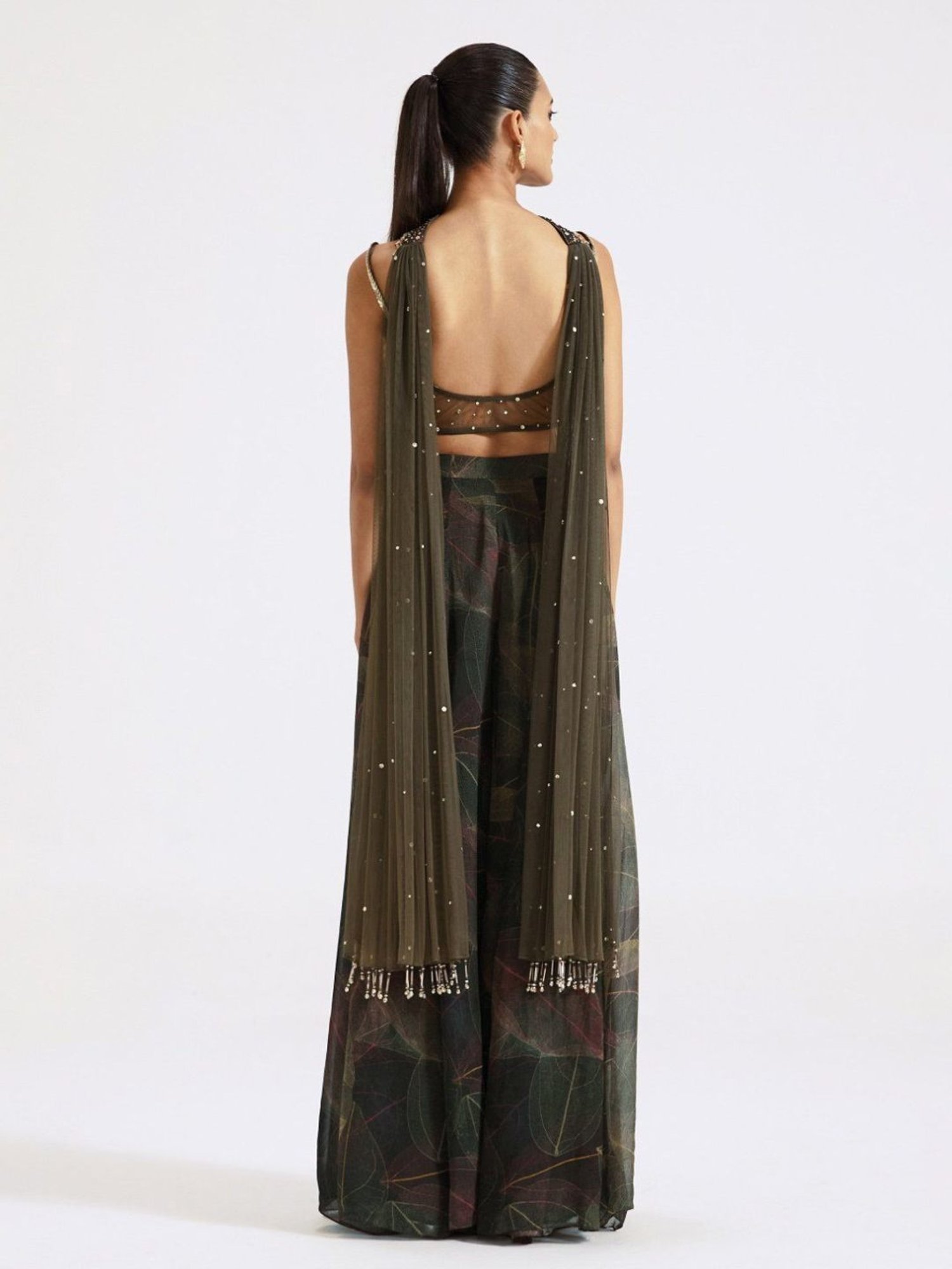 Basanti Kapde aur Koffee Green Evolve Sharara with Blouse and Dupatta