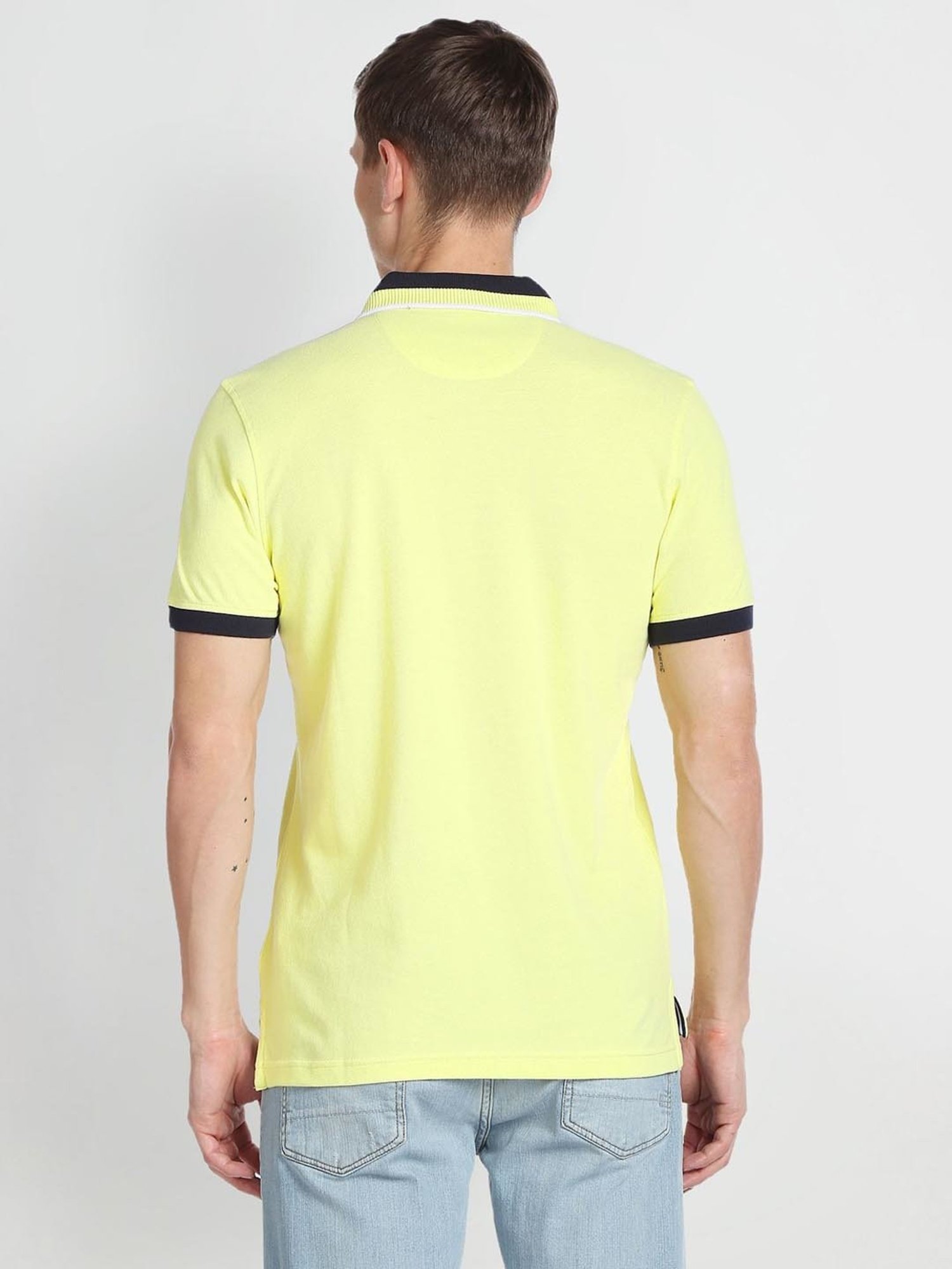 Arrow Sport Yellow Cotton Regular Fit Polo T-Shirt