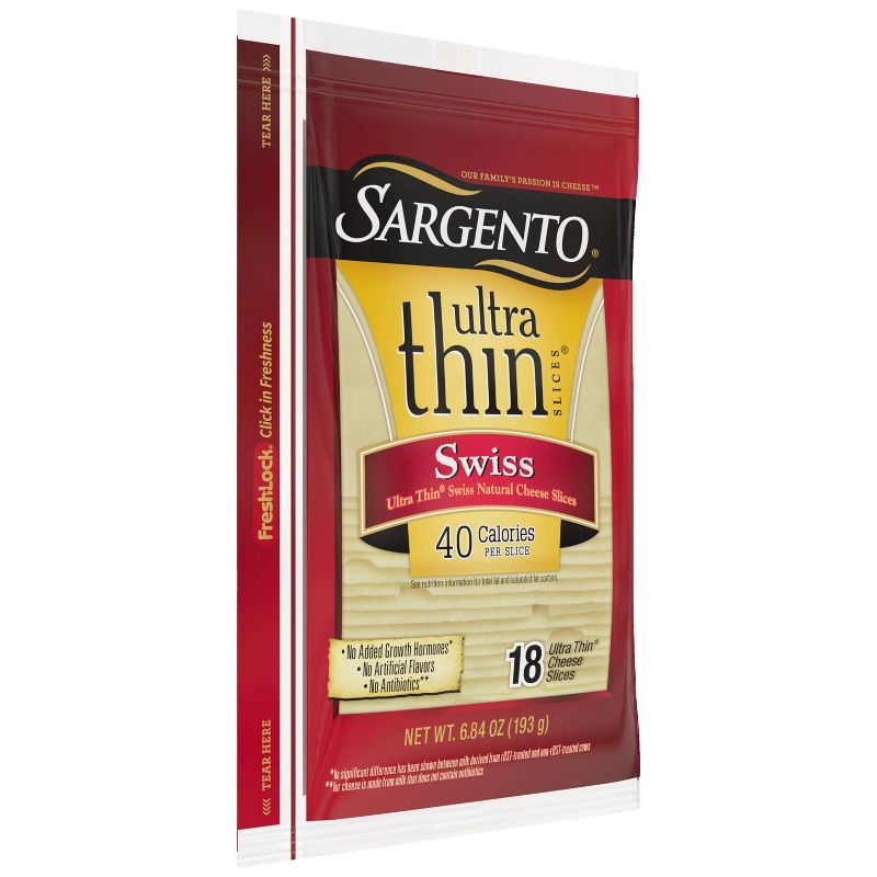 Sargento Ultra Thin Natural Swiss Cheese Slices - 6.84oz/18 slices