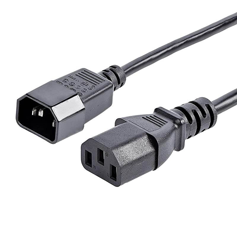 com 6 ft Standard Computer Power Cord Extension IEC 60320 C14 to IEC 60320 C13 6 ft Black PXT100