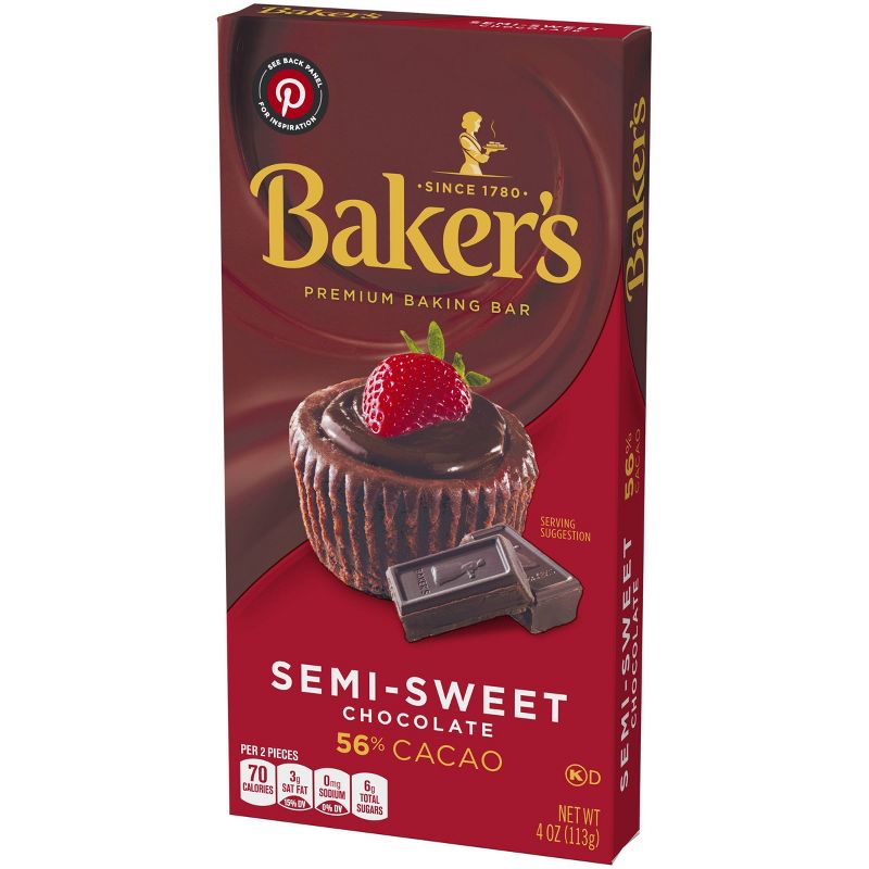Baker's 56% Cacao Semi-Sweet Chocolate Baking Bar - 4oz