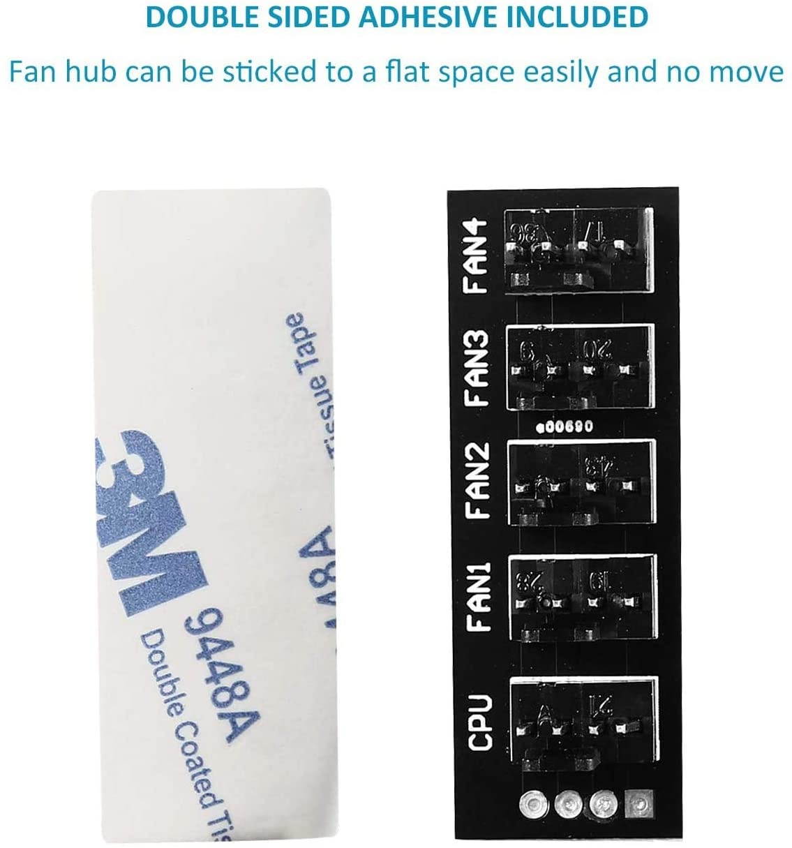 4-Pin PWM Fan Power Supply Cable 1 to 5 Splitter 5 Way PC Case Internal Motherboard Fan Power Extension Cable Cord Wire for ATX Computer Case 4-Pin and 3-Pin Cooling Fans 13 inch