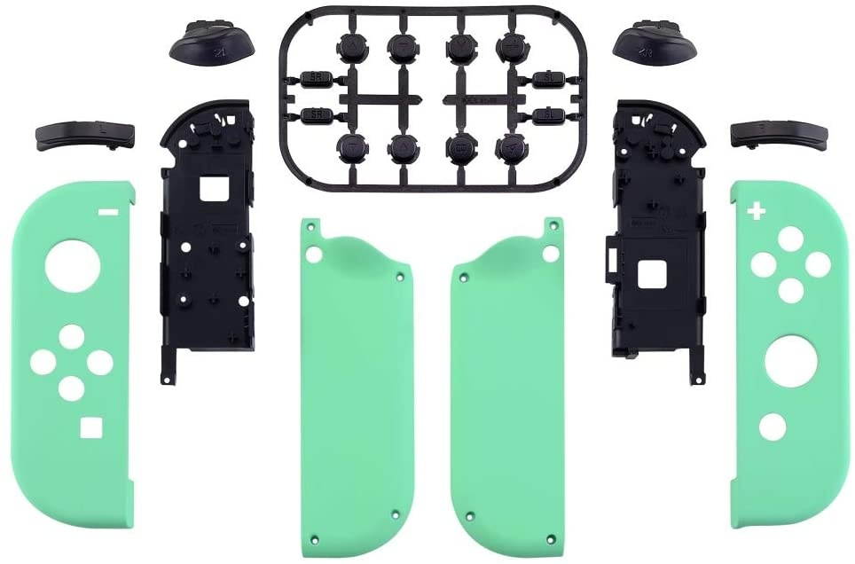 eXtremeRate Soft Touch Grip Mint Green Joycon Handheld Controller Housing with Full Set Buttons, DIY Replacement Shell Case for Nintendo Switch Joy-Con &ndash; Console Shell NOT Included