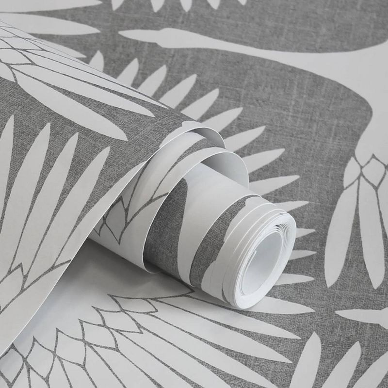 Tempaper Feather Flock Chalk Self-Adhesive Removable Wallpaper