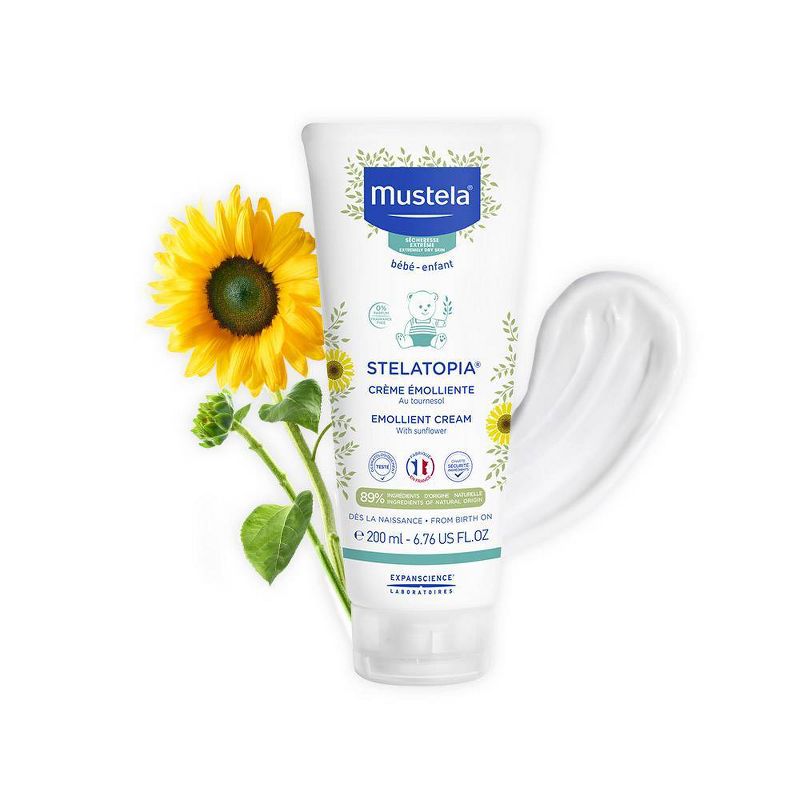 Mustela Stelatopia Emollient Fragrance Free Baby Cream for Eczema Prone Skin -  6.76 fl oz
