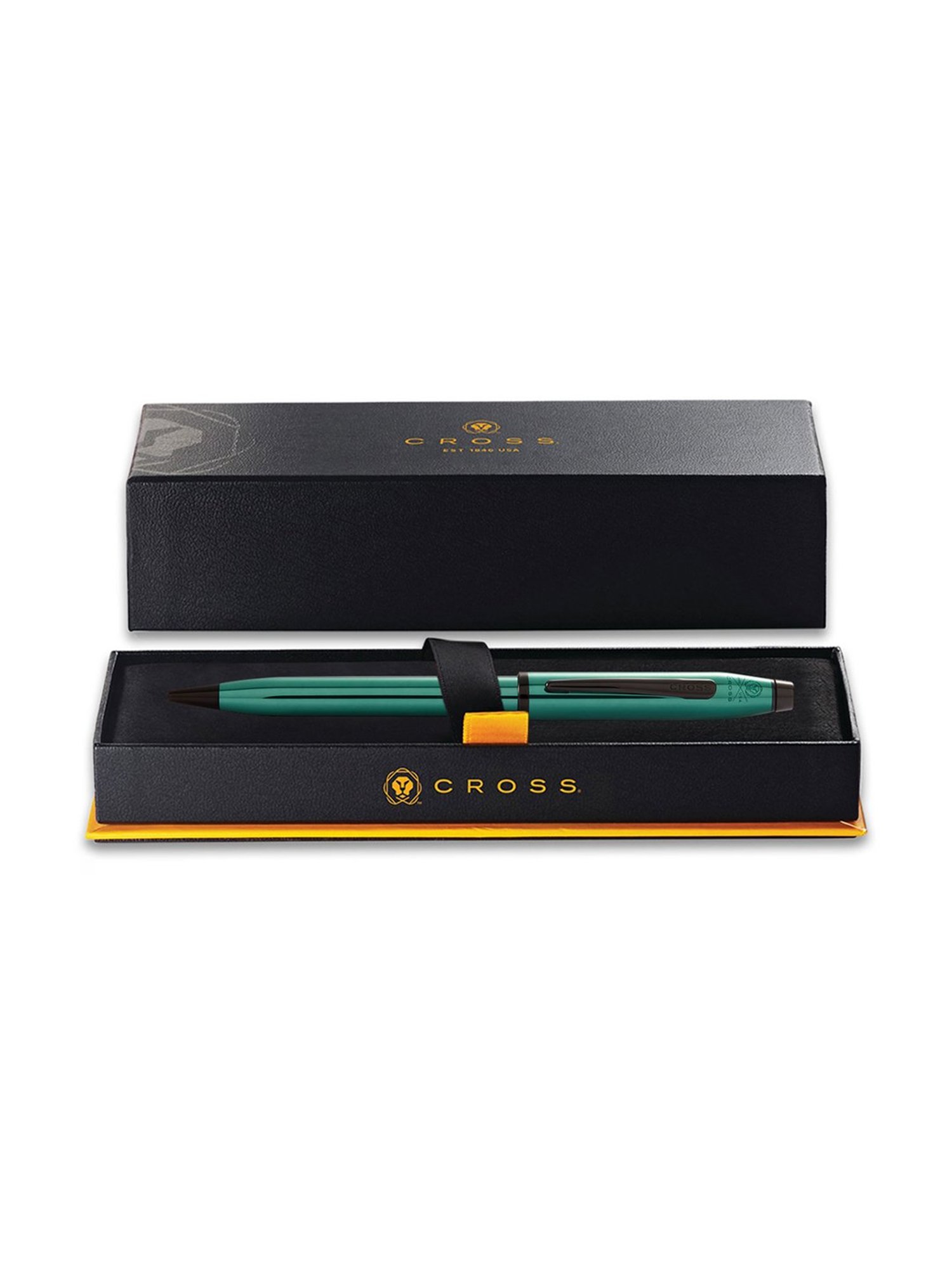 Cross Century II Transluscent Green Lacquer W Polished Black PVD Ballpoint Pen