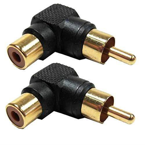 iMBAPrice Right Angle Gold RCA Adapter Female to Male 2 Pack
