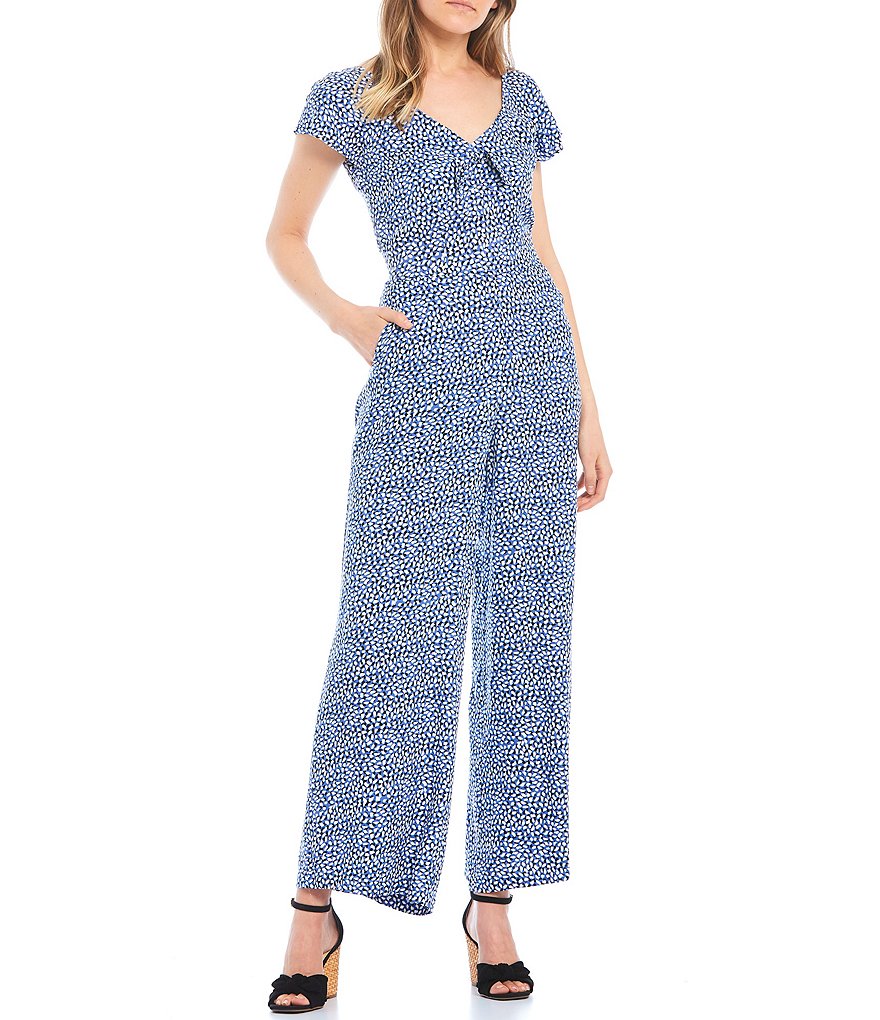 Coco + Jaimeson Strapless Elastic-Waist Laser-Cut Embroidered Knit Jumpsuit