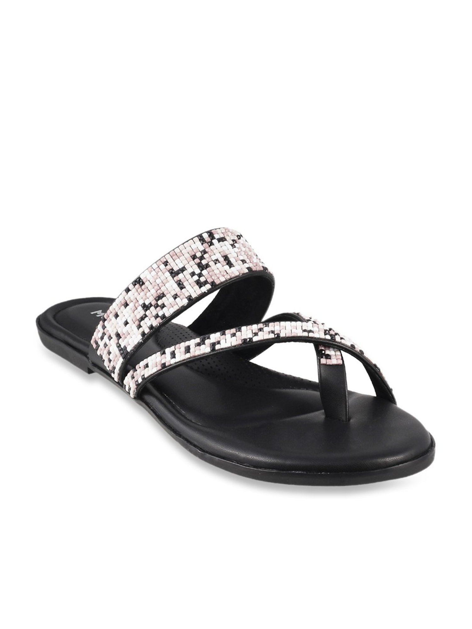 Mochi Women's Black Toe Ring Sandals