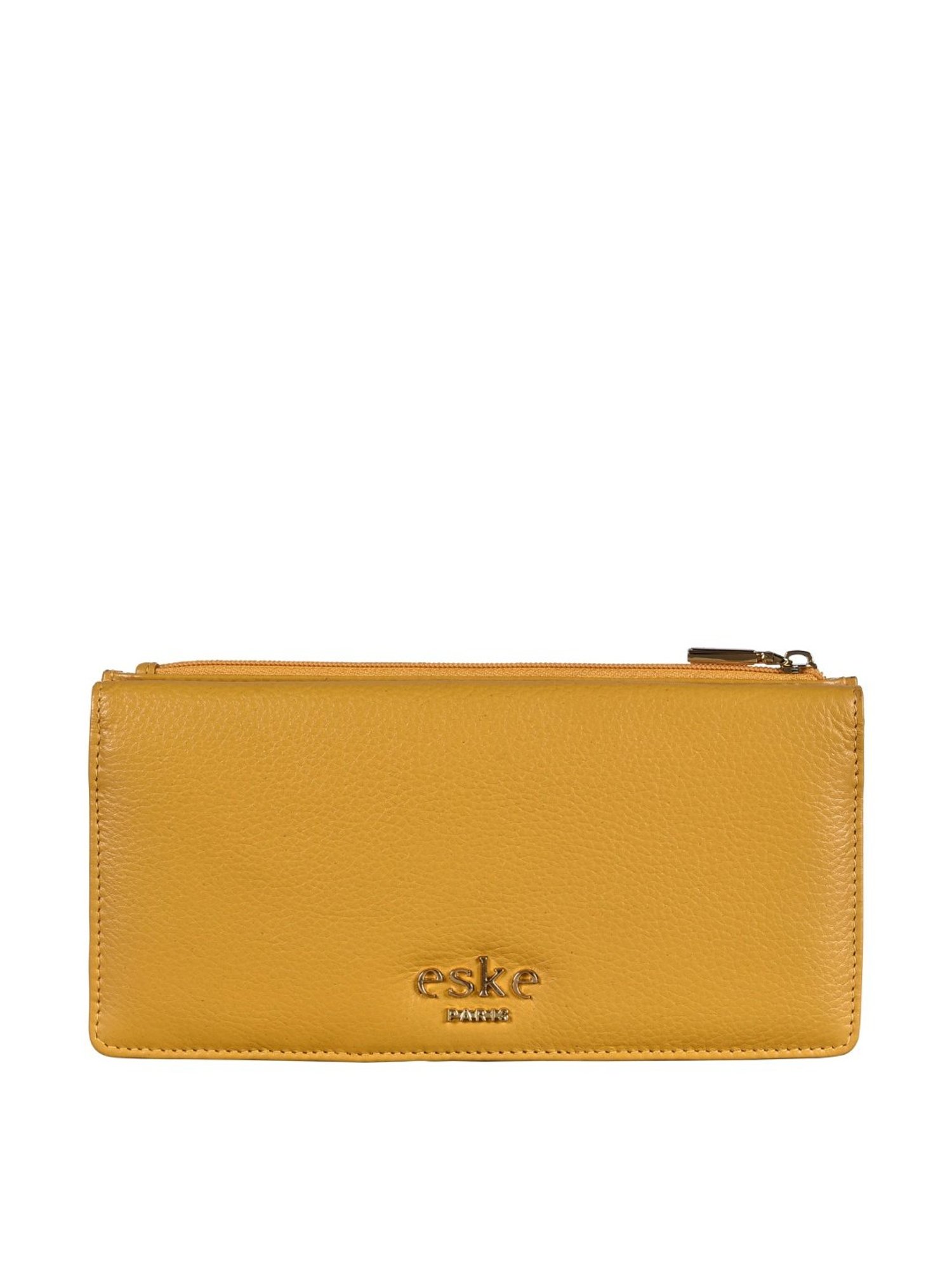 Eske Cleo Yellow Solid Bi-Fold Wallet for Women