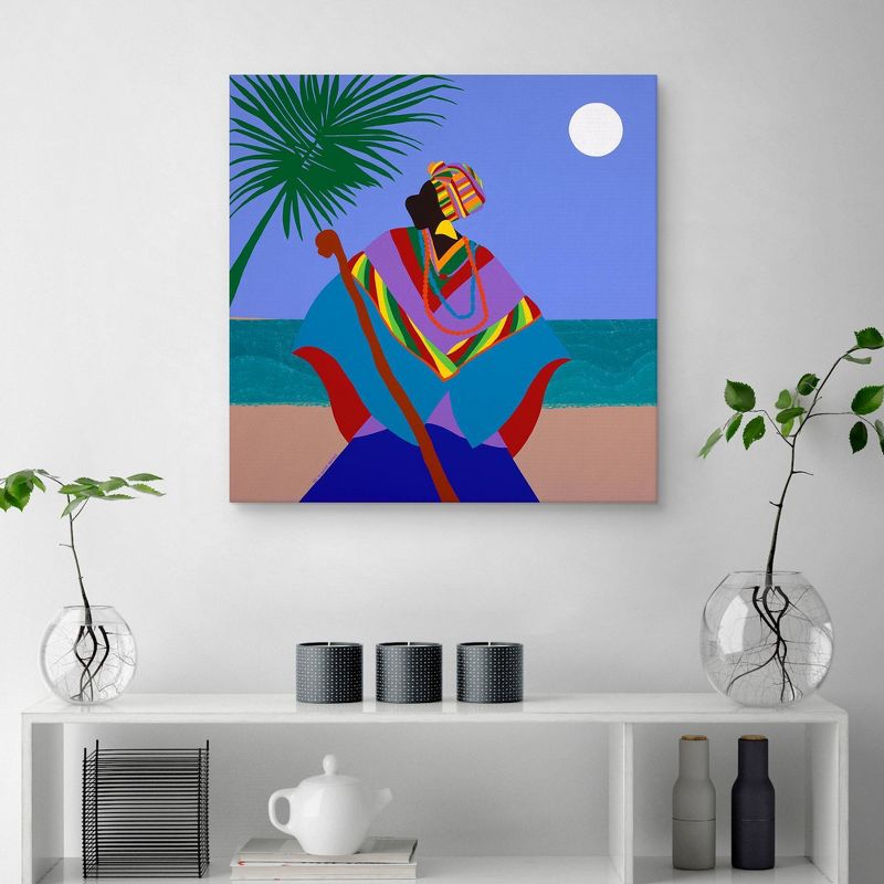 35" x 35" Gullah Geechee Conjure Woman by Synthia Saint James Canvas Art Print - Masterpiece Art Gallery