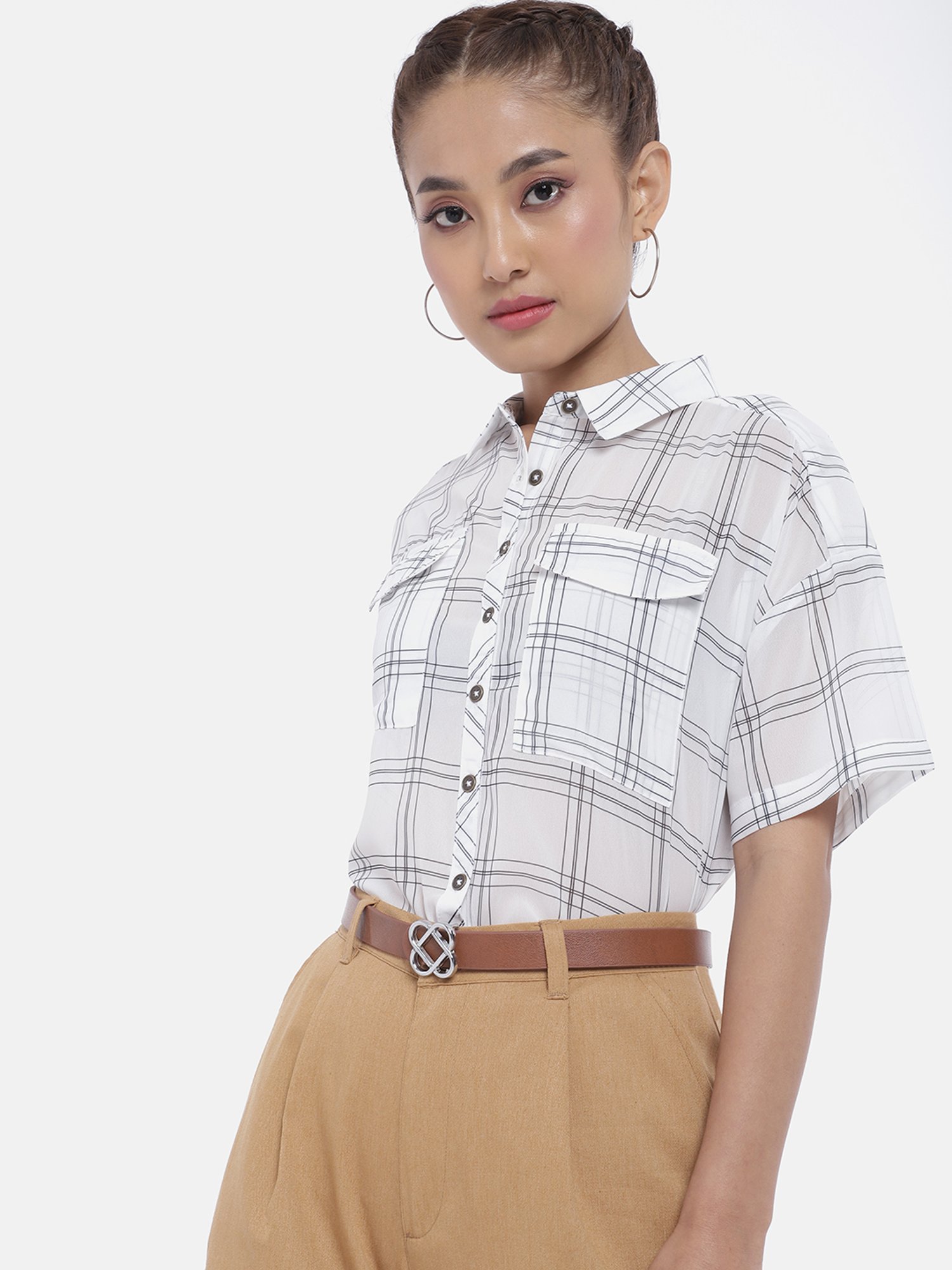 Crusset Khaki Casual Belt for Women