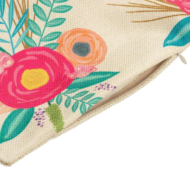 Juvale Set of 4 Happy Spring Decorative Pillow Case Cushion Covers for Easter, 4 Designs, 17 x 17 in