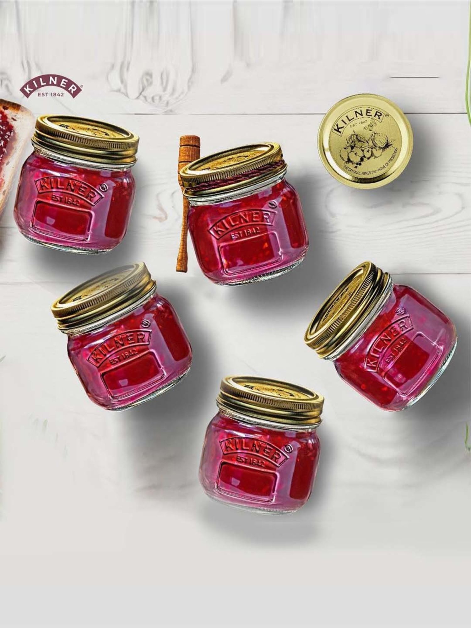 Kilner 5-Piece Transparent Essential Medium Jar Set - 250 ml Each