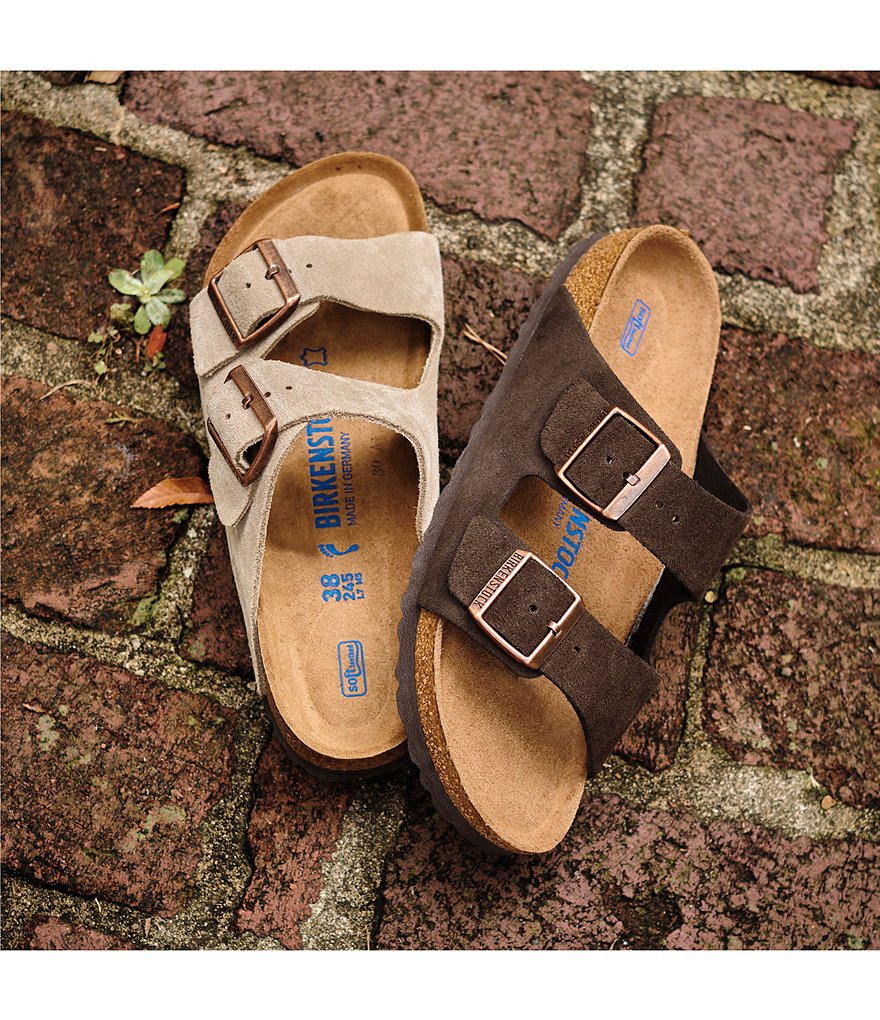 Birkenstock Women's Arizona Suede Dual Adjustable Buckle Strap Sandals