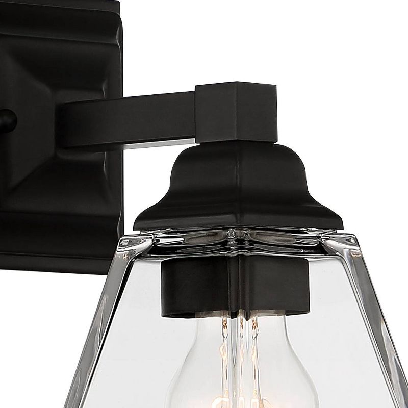 Regency Hill Modern Wall Light Sconce Bronze Steel Hardwired 9" High Fixture Clear Glass for Bedroom Bathroom Hallway