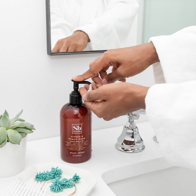 Soapbox Citrus & Peach Rose Reviving Moisture Liquid Hand Soap - 12oz/3pk