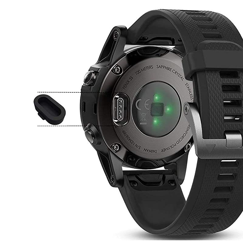 10 Pack Black Compatible Garmin Venu Charger Port Protector Silicone Antidust Plugs Caps Anti Dust Plug for Garmin InstinctFenix 6 6S 6X