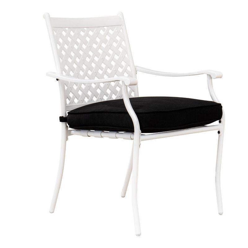 Kupperswick 5pc Steel Outdoor Patio Dining Set with Removable Cushions and Umbrella White - Sunjoy