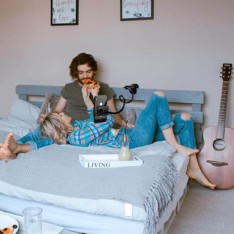 Gooseneck Phone Holder Flexible Long Arm Mount Stand Compatible with Smartphones Max Width 3in Overall Length 275inBlack