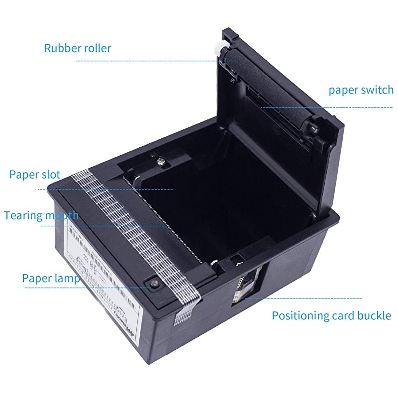 Receipt Printer 58mm Mini Label Printer Embedded Receipt Printer TTL + USB Interface High Speed Printing 5085mms