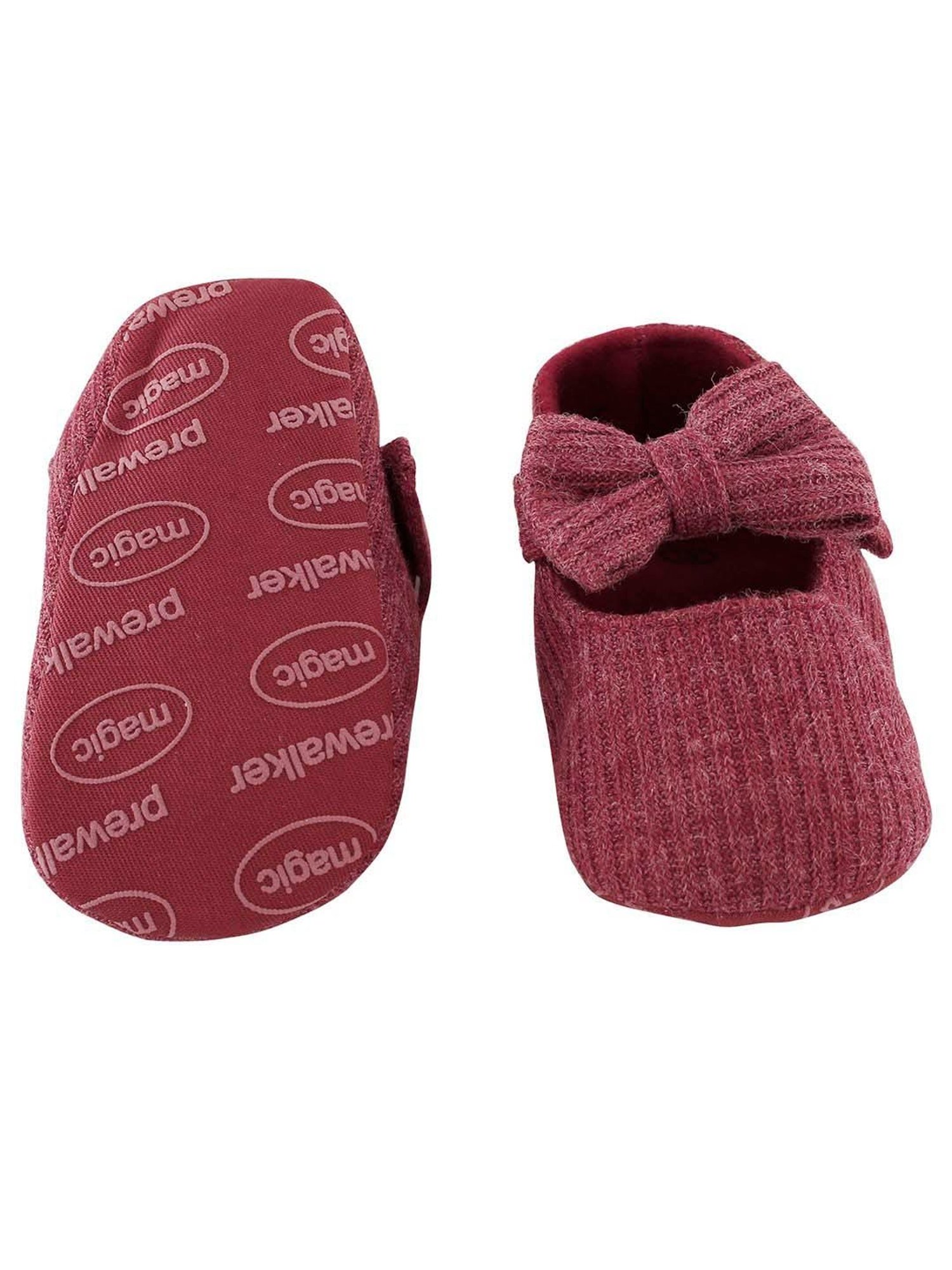 Baby Moo Kids Maroon Mary Jane Shoes