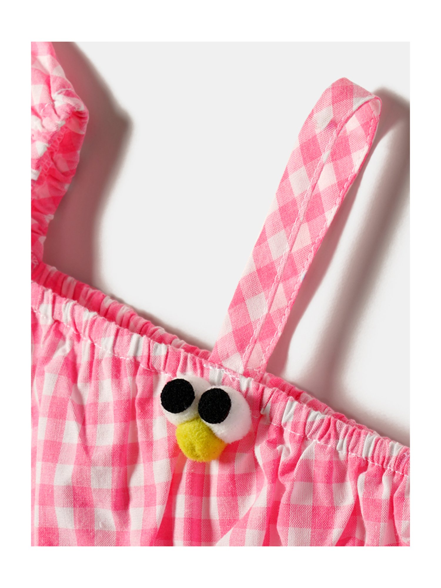 Nauti Nati Kids Pink & White Checks Crop Top with Shorts