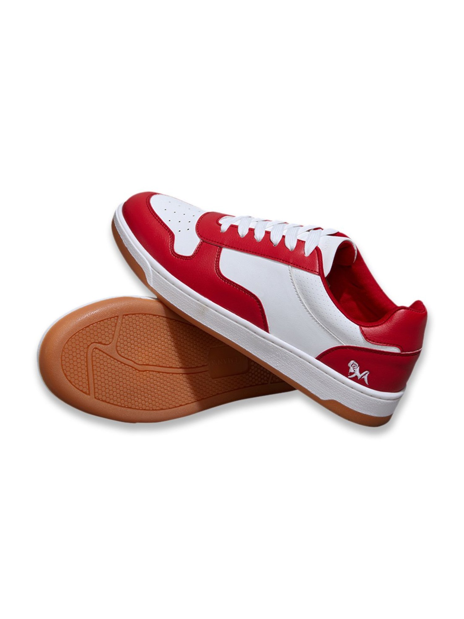 Neemans Men's The Hipsters White & Maroon Casual Sneakers