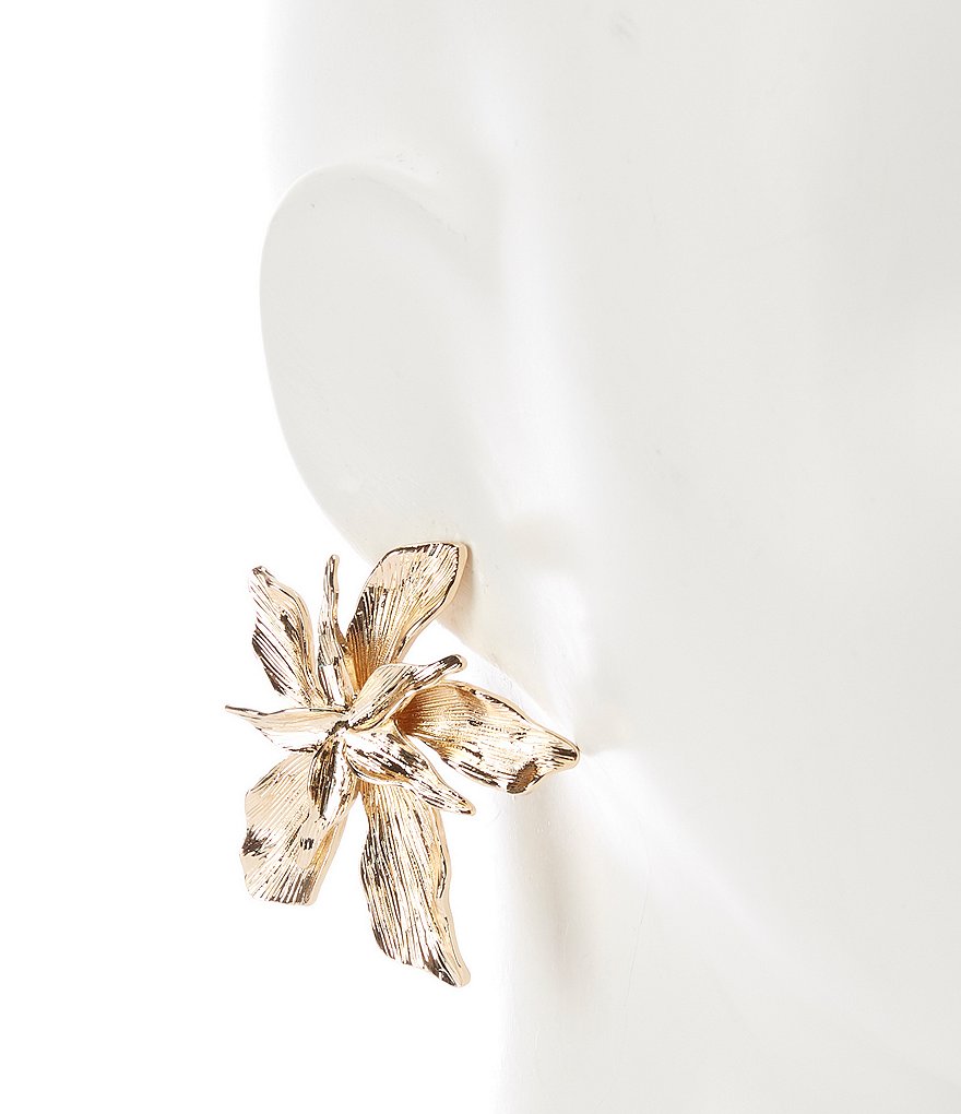 Natasha Accessories Large Flower Stud Earrings
